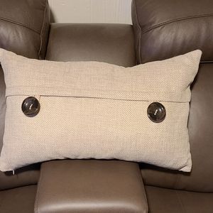 Burlap feather pillow